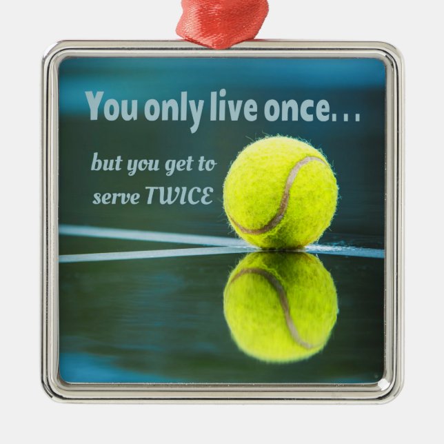 Tennis live einmal zweimal, Tennis Ball, Court Ornament Aus Metall (Vorne)