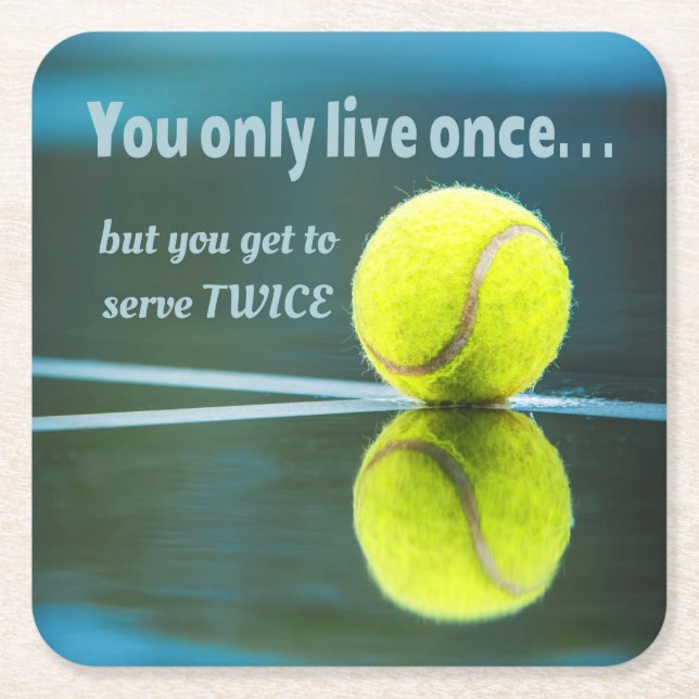Tennis live zweimal, Tennis Ball, Court Rechteckiger Pappuntersetzer (Vorderseite)