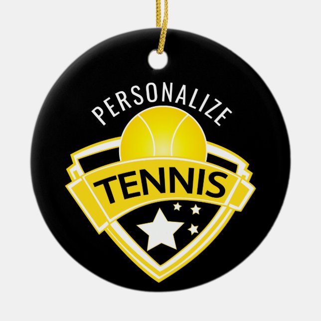 Tennis 🎾 Logo Design Keramik Ornament (Vorne)