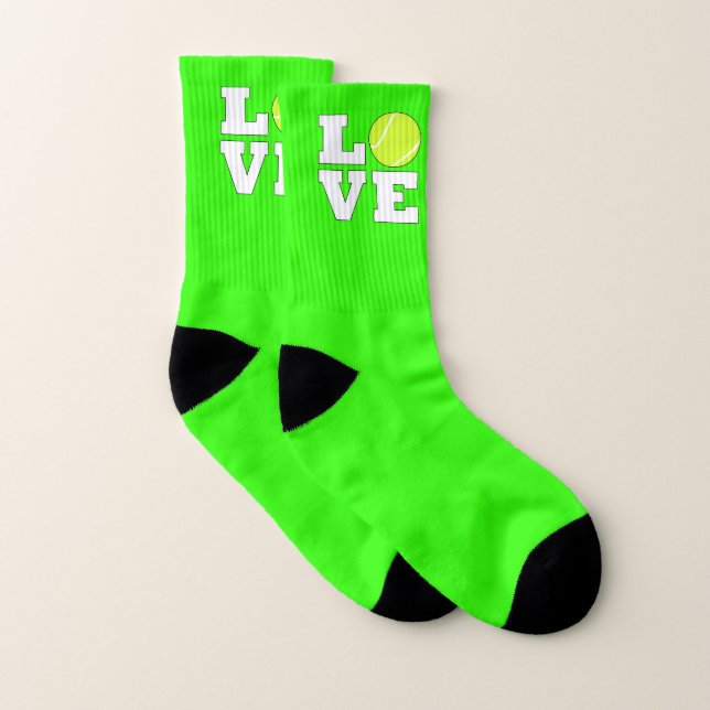 Tennis Love Couleur Personnalisée Chaussettes du j (Paire)
