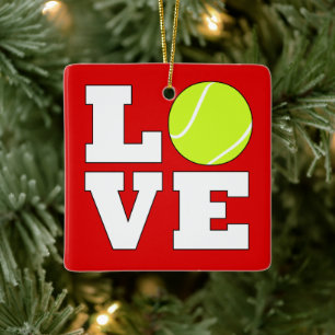 Tennis LOVE Couleur personnalisée Ornement de Noël