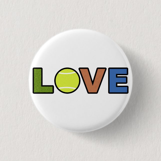 Tennis Love Round Button (Vorderseite)