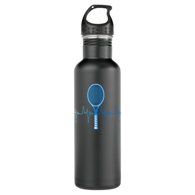 Tennis Love Tennis Heartbeat Tennis Player  Edelstahlflasche (Vorderseite)