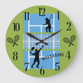 Tennis Lover Court Players Große Wanduhr