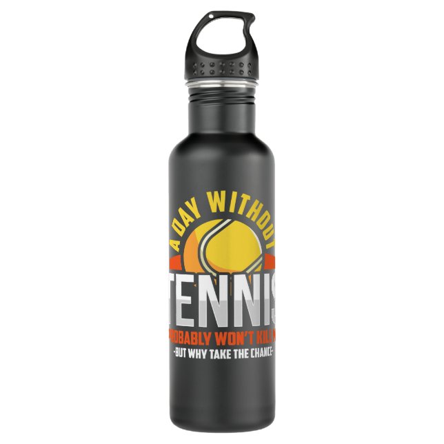 Tennis Lover Fan 38 Tennisspieler Edelstahlflasche (Vorderseite)