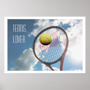 Tennis Lover, Racket and Ball in Air Poster