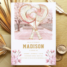 Tennis Luxury Girl Birthday Pink Gold