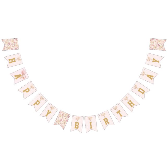 Tennis Luxury Girl Happy Birthday Wimpelkette (Alle)