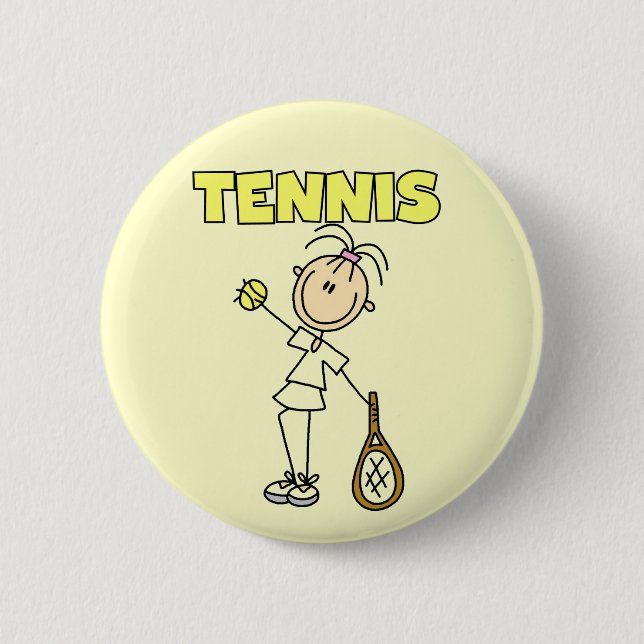 TENNIS Mädchen-T-Shirts und Geschenke Button (Vorderseite)