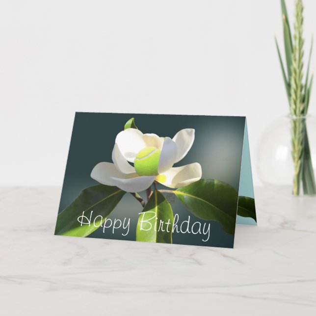 Tennis Magnolia Happy Birthday Karte (Vorderseite)