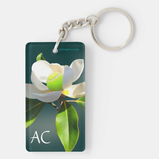 Tennis-Magnolie, personalisiert Schlüsselanhänger (Rückseite)