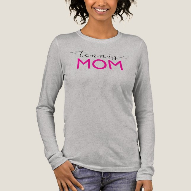 Tennis Mama Racerback Tank, Mutter Geschenk Geburt Tri-Blend Shirt (Vorderseite)