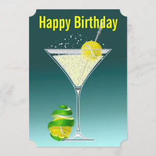 Tennis-Martini-Geburtstags-Party Einladung
