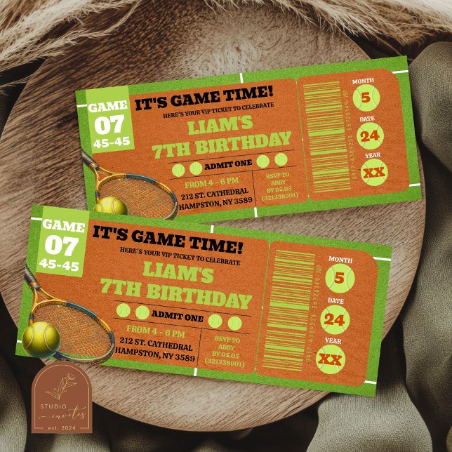 Tennis Match Game Geburtstag TIcket (Von Creator hochgeladen)