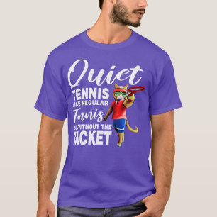 Tennis Match Racket Spielplatz Sportfunny Cat T-Shirt