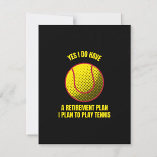Tennis mein Altersvorsorgeplan für lustige Tennisb Dankeskarte