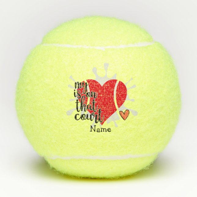 Tennis Mein Herz liegt auf dem Tennisplatz von Pla Tennisbälle (Vorderseite)