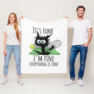 Tennis Mir geht es gut, alles ist gut lustig Fleecedecke