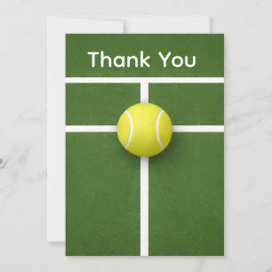 TENNIS mit Ball auf dem Platz Dankeskarte