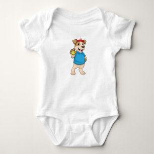 Tennis mit Tennisball spielen Baby Strampler
