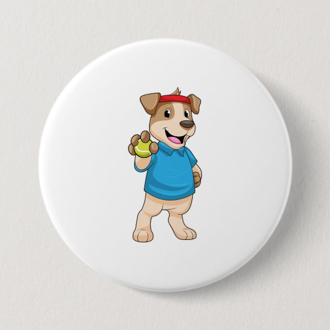 Tennis mit Tennisball spielen Button (Vorderseite)