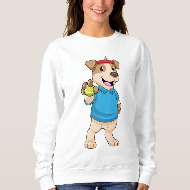 Tennis mit Tennisball spielen Sweatshirt (Vorderseite)