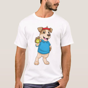 Tennis mit Tennisball spielen T-Shirt