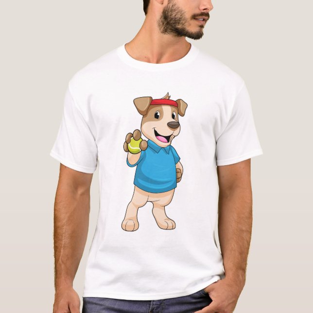 Tennis mit Tennisball spielen T-Shirt (Vorderseite)