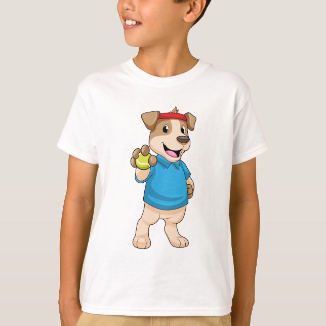 Tennis mit Tennisball spielen T-Shirt (Vorderseite)