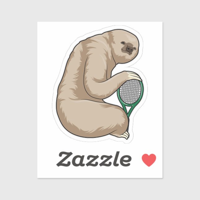 Tennis mit Tennisschläger Aufkleber (Blatt)