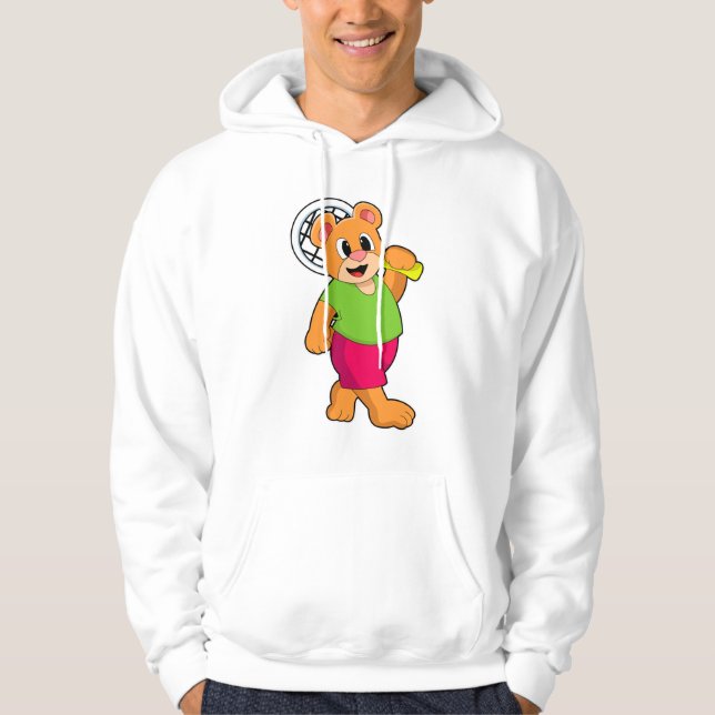 Tennis mit Tennisschläger Hoodie (Vorderseite)