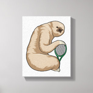 Tennis mit Tennisschläger Leinwanddruck