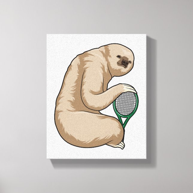 Tennis mit Tennisschläger Leinwanddruck (Vorderseite)