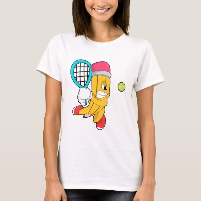 Tennis mit Tennisschläger T-Shirt (Vorderseite)