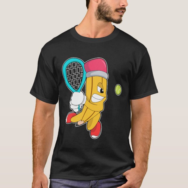 Tennis mit Tennisschläger T-Shirt (Vorderseite)