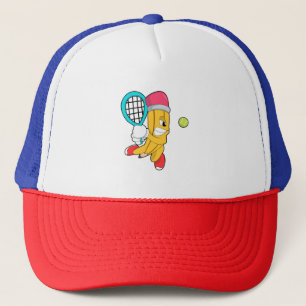 Tennis mit Tennisschläger Truckerkappe