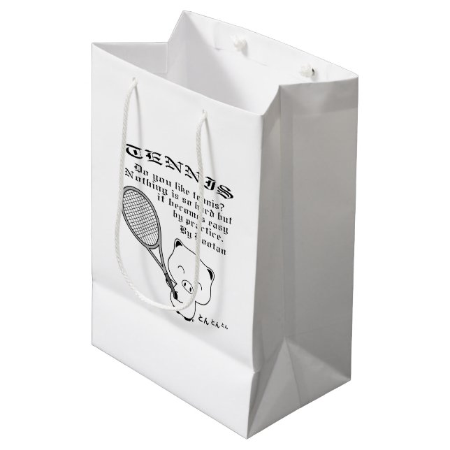 Tennis Mittlere Geschenktüte (Vorderseite Schrägansicht)