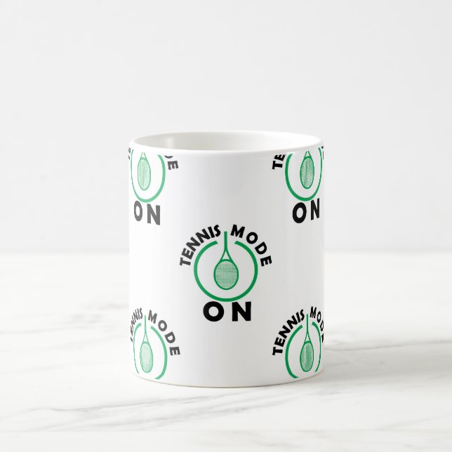 Tennis-Modus ON grün / weiß Kaffeetasse (Mittel)