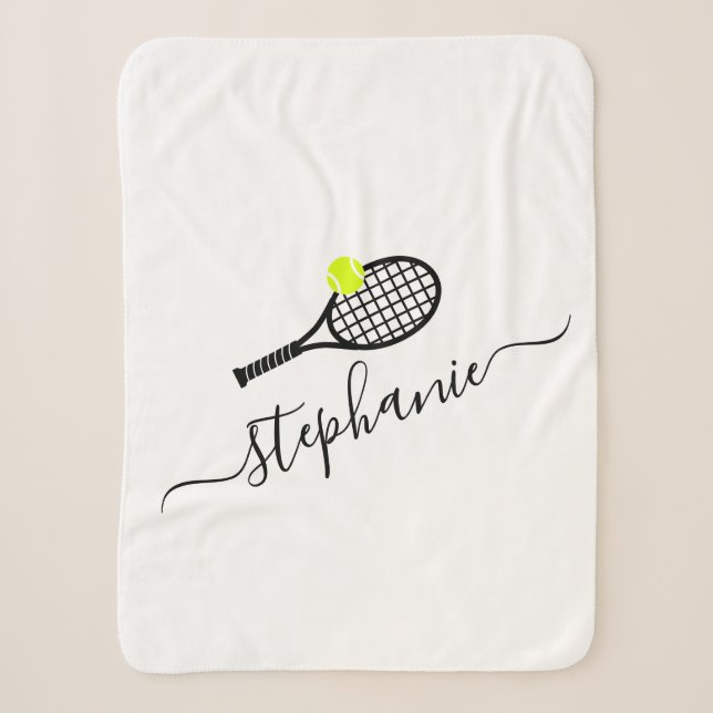 Tennis Monogram Personalisiert Name Sherpadecke (Vorderseite)