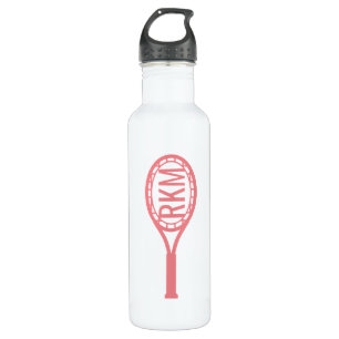 Tennis Monogram Personalisiert Pink Racket Edelstahlflasche