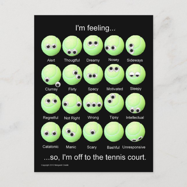 Tennis Moods Poster Postkarte (Vorderseite)