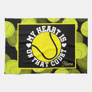 Tennis MY HEART geht auf diesen Platz Geschirrtuch