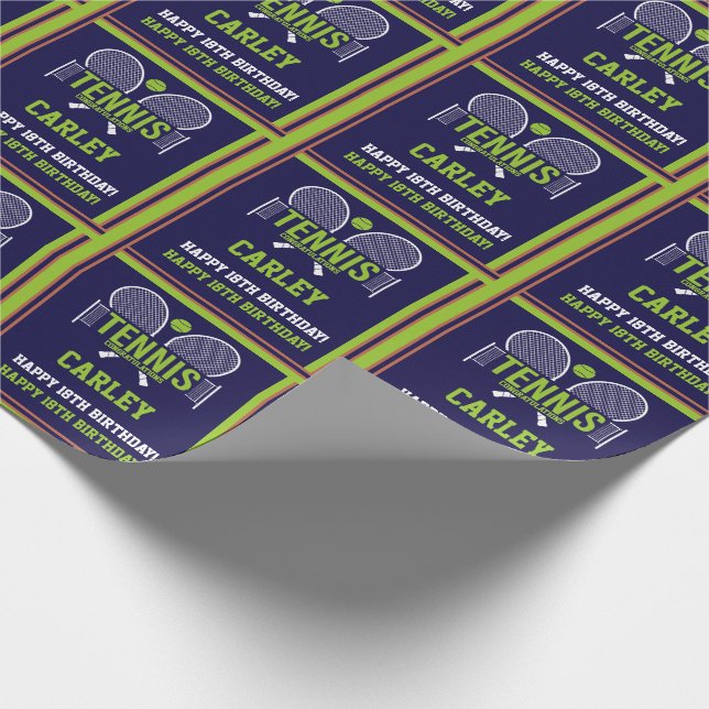 Tennis Name Age Sentiment Geburtstag Geschenkpapier (Ecke)