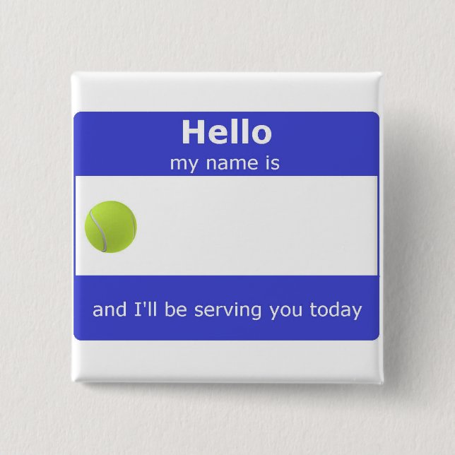 Tennis Name Tag Button (Vorderseite)