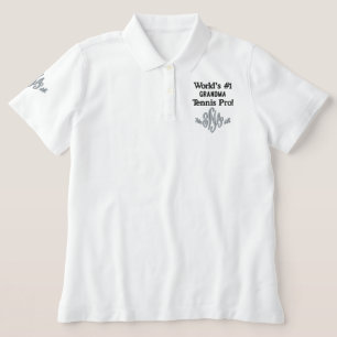 Tennis Nummer Eins Oma Aquamarin Monogramm
