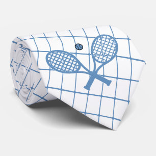 Tennis oder Racquetball auf Blue Karo Necktie Krawatte
