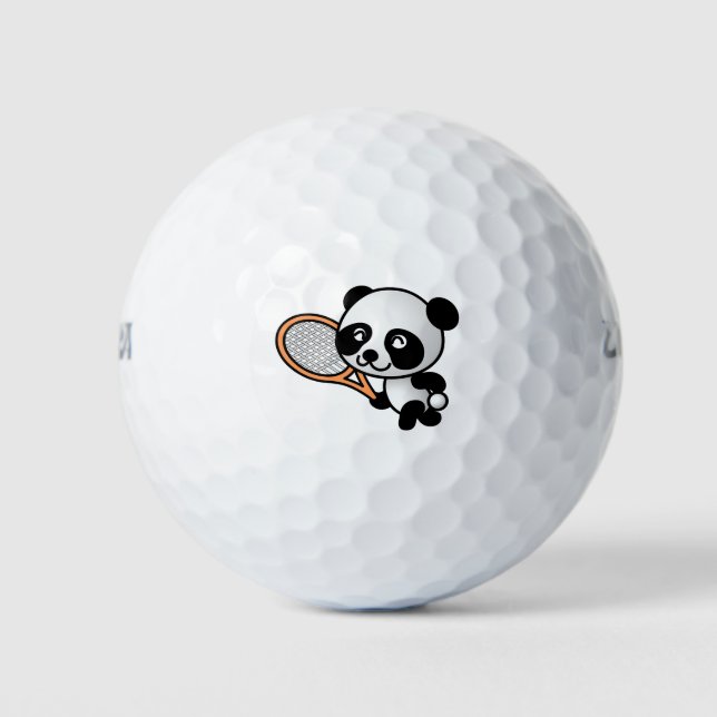 Tennis Panda Golfball (Vorderseite)