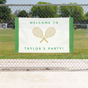 Tennis Party Chic Gold und Green Custom Banner