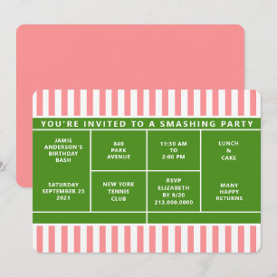 Tennis-Party Einladung