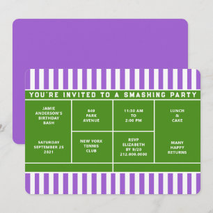 Tennis-Party Einladung